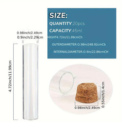 20pcs 25x120mm Glass Test Tube with Cork Stopper