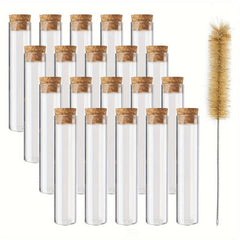 20pcs 25x120mm Glass Test Tube with Cork Stopper