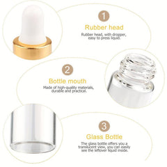 10pcs Mini Essential Oils Sample Dropper Bottles For Traveling Perfume Cosmetic