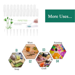 100pcs Disposable Plastic Pipettes 1ml 2ml 3ml Eye Dropper Set Lab