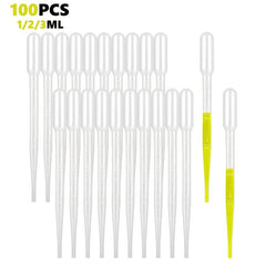 100pcs Disposable Plastic Pipettes 1ml 2ml 3ml Eye Dropper Set Lab