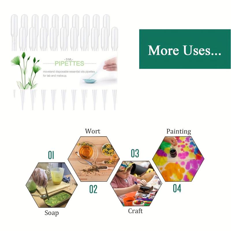 100pcs Disposable Plastic Droppers Individually Wrapped