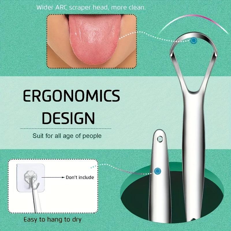 2pcs Stainless Steel Tongue Scrapers for Lab Extraction or Cleaning