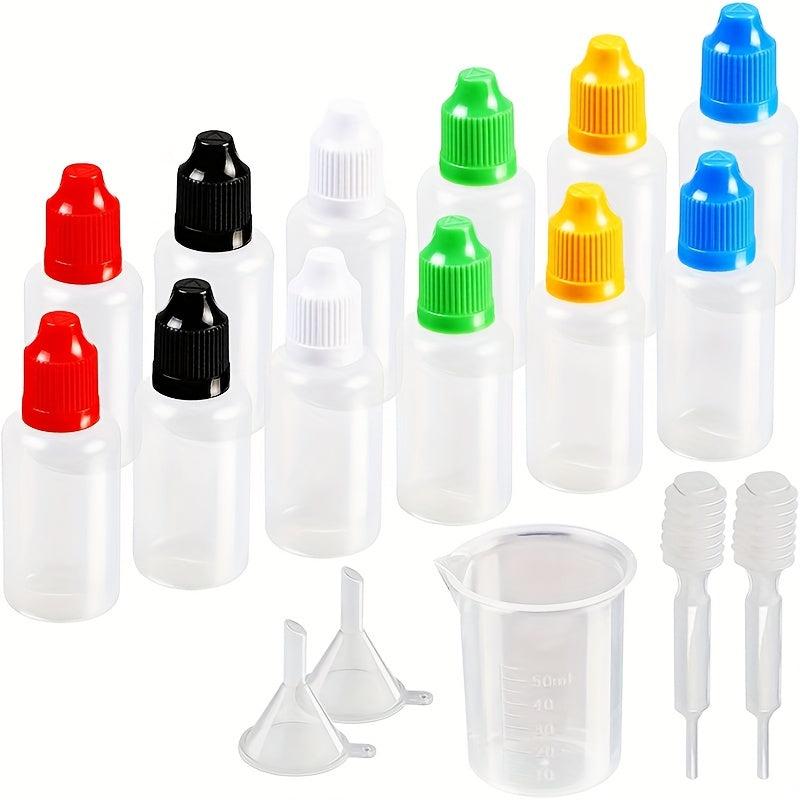 30ml Dropper Bottles with Colourful Safety Lids