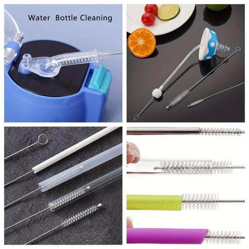 10pcs Long Tube Brush Nylon Tube Cleaner Bottle Brush Cup Brush Set