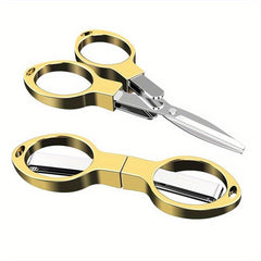 Portable Stainless Steel Folding Scissors for Outdoor and Travel