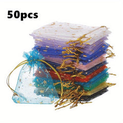 Moon Star Organza Candy Pouch Gift Bags for Wedding Party