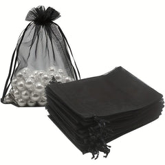 100pcs Sheer Organza Bags Mesh Drawstring Small Pouch Gift Bags