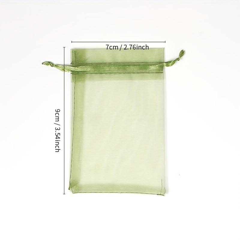 100pcs Sheer Organza Bags Mesh Drawstring Small Pouch Gift Bags