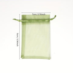 100pcs Sheer Organza Bags Mesh Drawstring Small Pouch Gift Bags