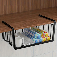 1pc Storage Basket Under Shelf Multifunctional Office Wardrobe Hanging Basket