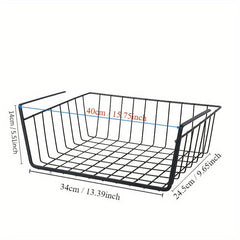 1pc Storage Basket Under Shelf Multifunctional Office Wardrobe Hanging Basket