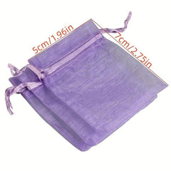 100pcs Organza Gift Bags Drawstring Pouches Wedding Christmas Candy
