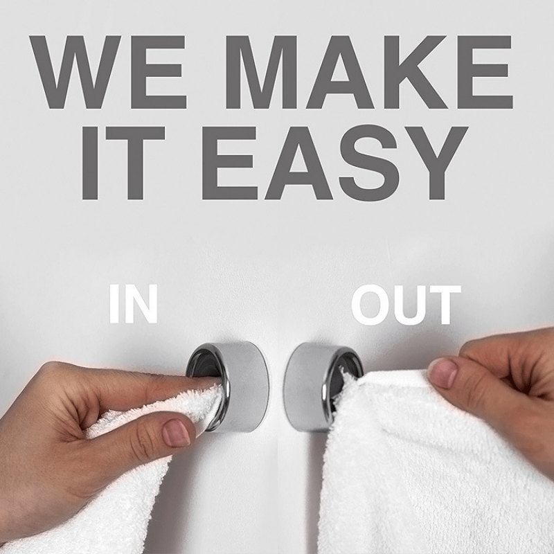 Wall Mounted Punch Towel Holder Self adhesive Rack