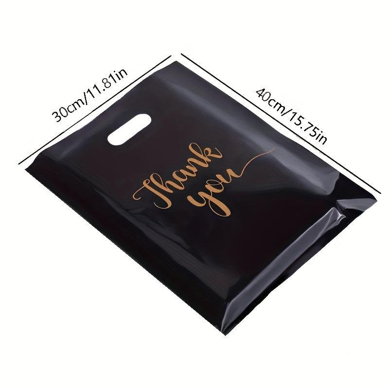 100pcs Reusable Plastic Shopping Bags Thank You Parties Stores Boutiques