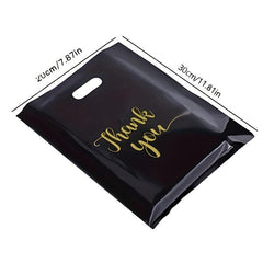 100pcs Reusable Plastic Shopping Bags Thank You Parties Stores Boutiques