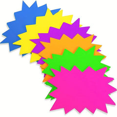 80pcs Explosion Shape Sign Cards Fluorescent Sign Labels 17 02 X 12 95 Cm