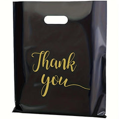 100pcs Reusable Plastic Shopping Bags for Thank You Parties & Boutique