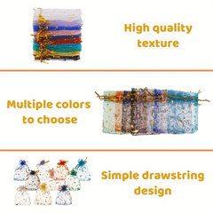 Moon Star Yarn Jewelry Candy Bag 50-100pcs Wedding Gift Bag