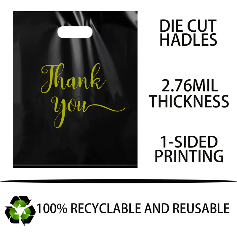 100pcs Thank You Merchandise Bags Extra Thick Retail Shopping Bag Boutique Bag