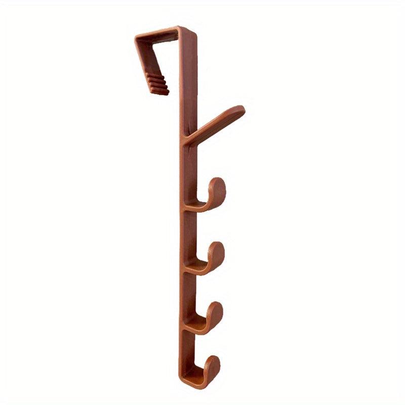 5-Hook Over-The-Door Hanger Organizer for Coats Hats Robes Bags Towels