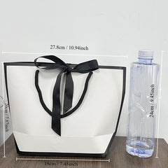 10pcs Bowknot Decor Tote Bag Large Capacity Paper Handbag B
