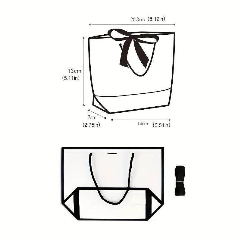 10pcs Bowknot Decor Tote Bag Large Capacity Paper Handbag B
