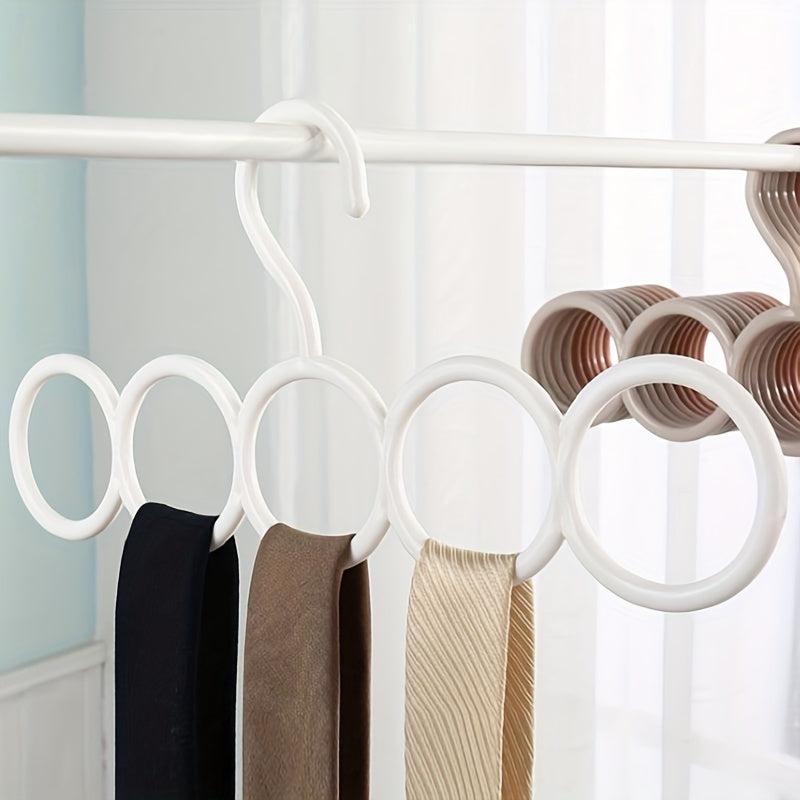 5pcs Circle Hanger Silky Scarf Storage Hanging Rack Household Scarf Rack Shelf