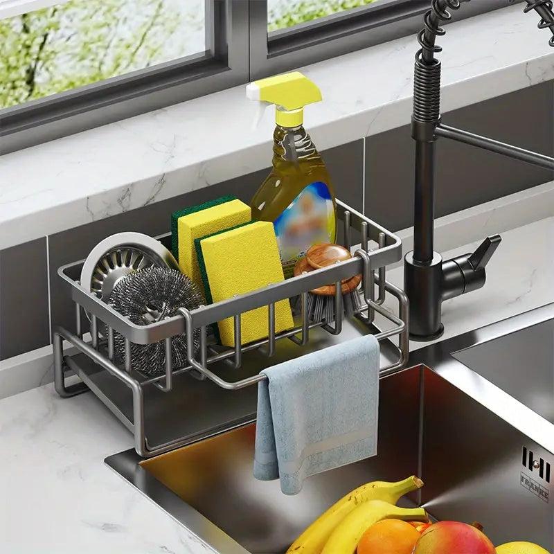 Stainless Steel Sink Caddy & Dishcloth Holder