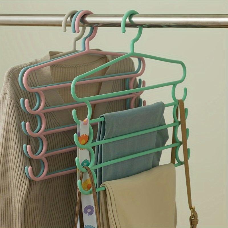5-Layer Closet Storage Organizer for Pants, Towels, Scarves - Clothes Hangers