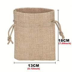 50pcs Burlap & Jute Bags Drawstring Gift Bags Jewelry Bags Ornaments Hemp Bags