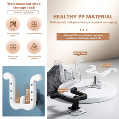 Wall-Mounted Slippers Rack Bathroom Hook Neat Storage Shoe Drying