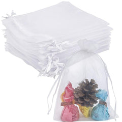 10pcs Sheer Organza Bags 8x11 Mesh Drawstring Small Jewelry Makeup Favor Bags