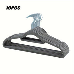10pcs Non Slip Gray Suit Hanger Space Saving Clothes Hanger