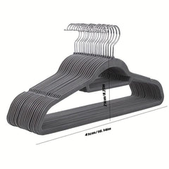 10pcs Non Slip Gray Suit Hanger Space Saving Clothes Hanger