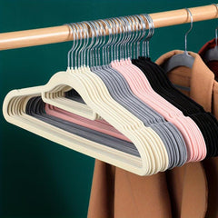 10pcs Non Slip Gray Suit Hanger Space Saving Clothes Hanger