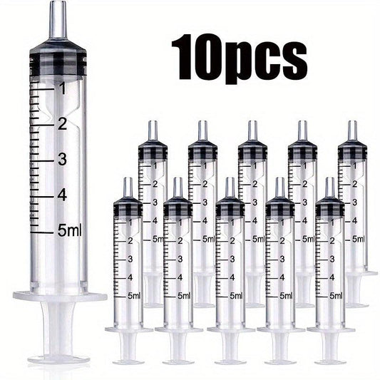 10pcs Large Plastic Syringes with Tip Cap for Scientific Labs
