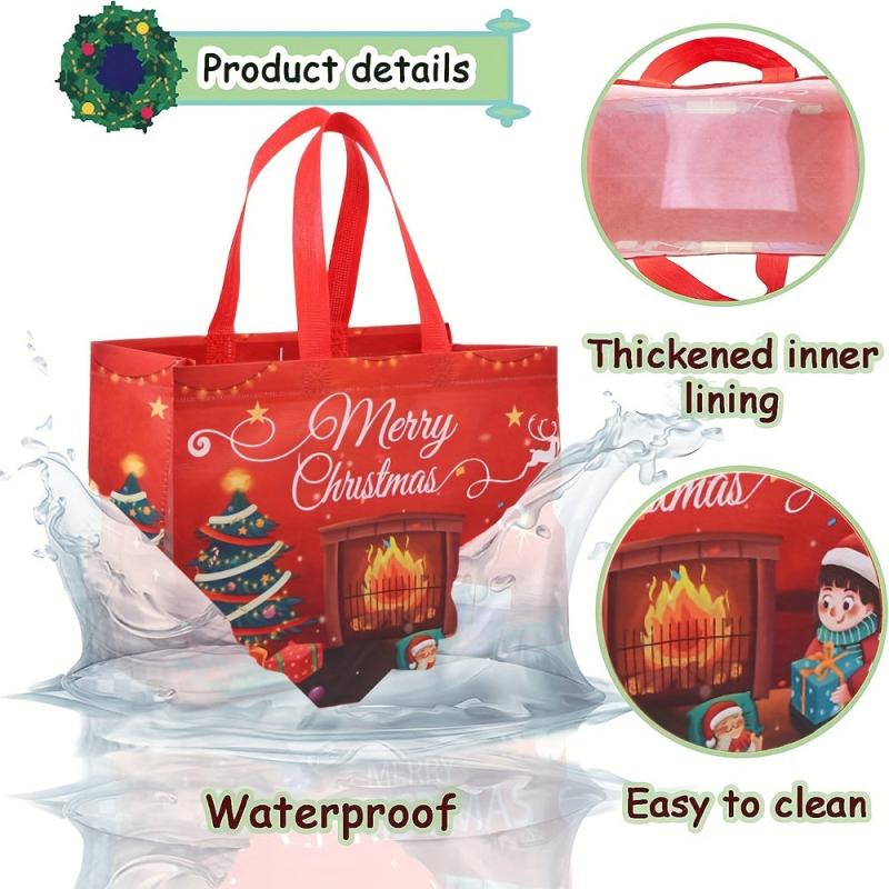 4 Pack Large Christmas Gift Bags with Tissue Paper
