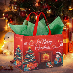4 Pack Large Christmas Gift Bags with Tissue Paper