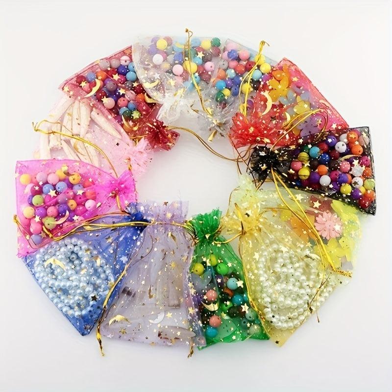 10pcs 50pcs Mixed Moon Star Organza Bags Wedding Party Cookie Bags