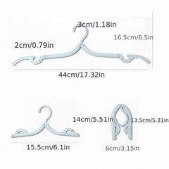 10pcs Foldable Travel Hangers for Drying Clothes & Socks
