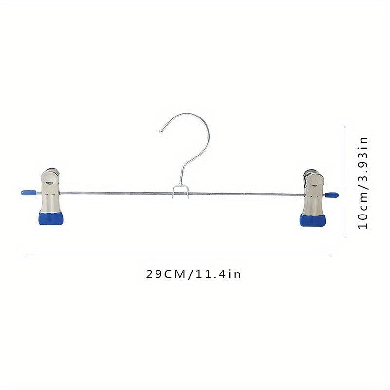 10pcs Telescopic Pants Rack Clothes Hanger Pants Clip Stainless Steel