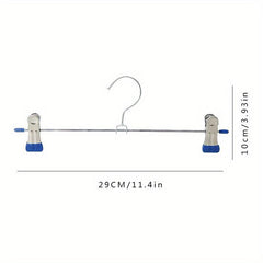 10pcs Telescopic Pants Rack Clothes Hanger Pants Clip Stainless Steel