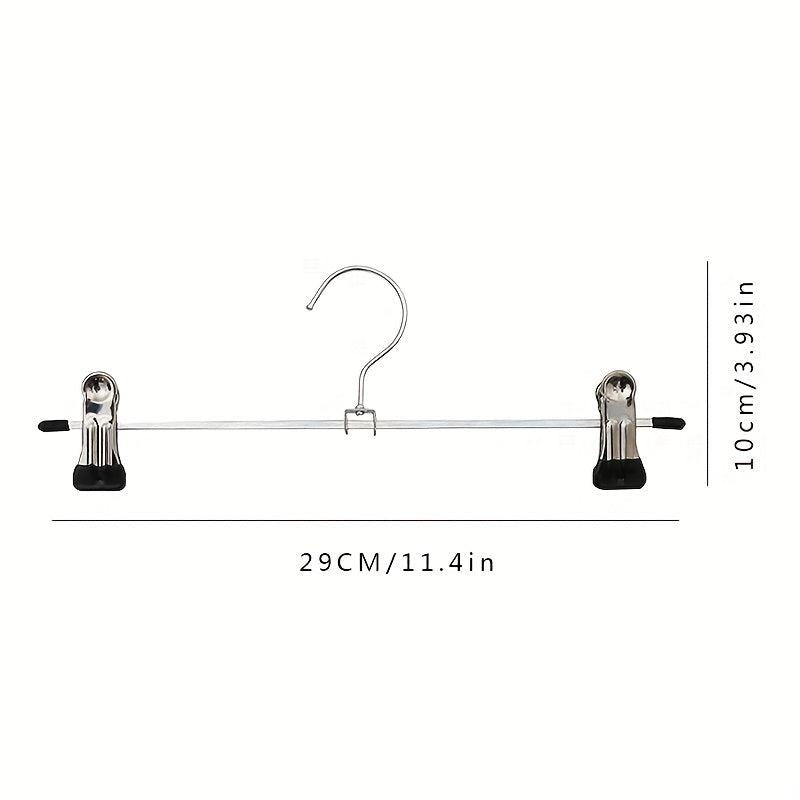 10pcs Telescopic Pants Rack Clothes Hanger Pants Clip Stainless Steel