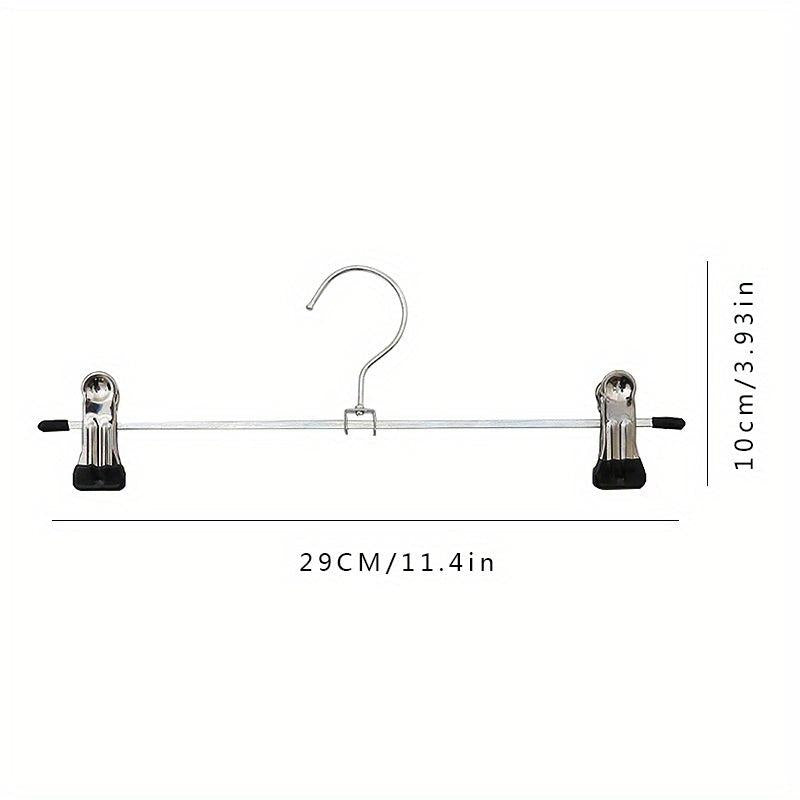 10pcs Telescopic Pants Rack Clothes Hanger Pants Clip Stainless Steel