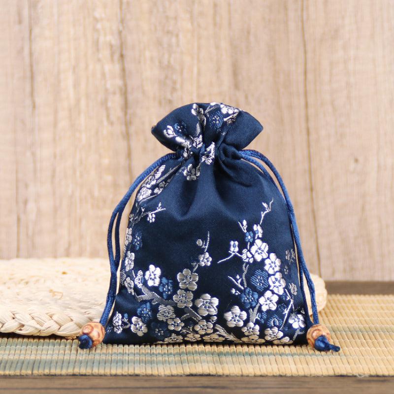 Chinese Style Double Layer Brocade Jewelry Bag 12x4x7.5in