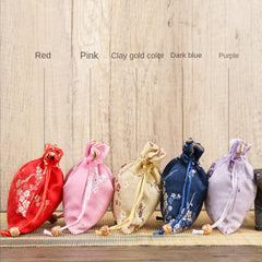 Chinese Style Double Layer Brocade Jewelry Bag 12x4x7.5in