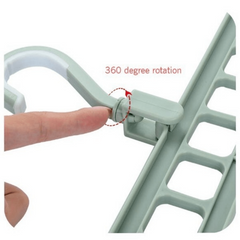 Folding Magic Hanger 9 Hole 360 Rotating Wardrobe Drying Clothes Storage