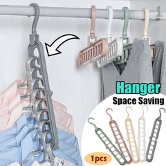Folding Magic Hanger 9 Hole 360 Rotating Wardrobe Drying Clothes Storage
