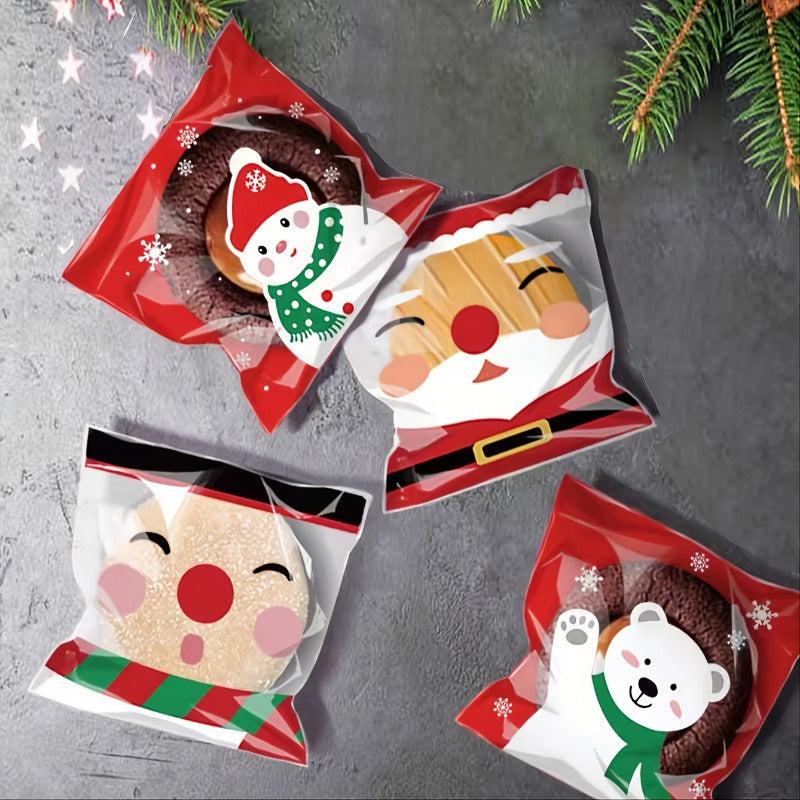 50pcs Christmas Snowman & Santa Goodie Bags for Beer & Snack Packaging